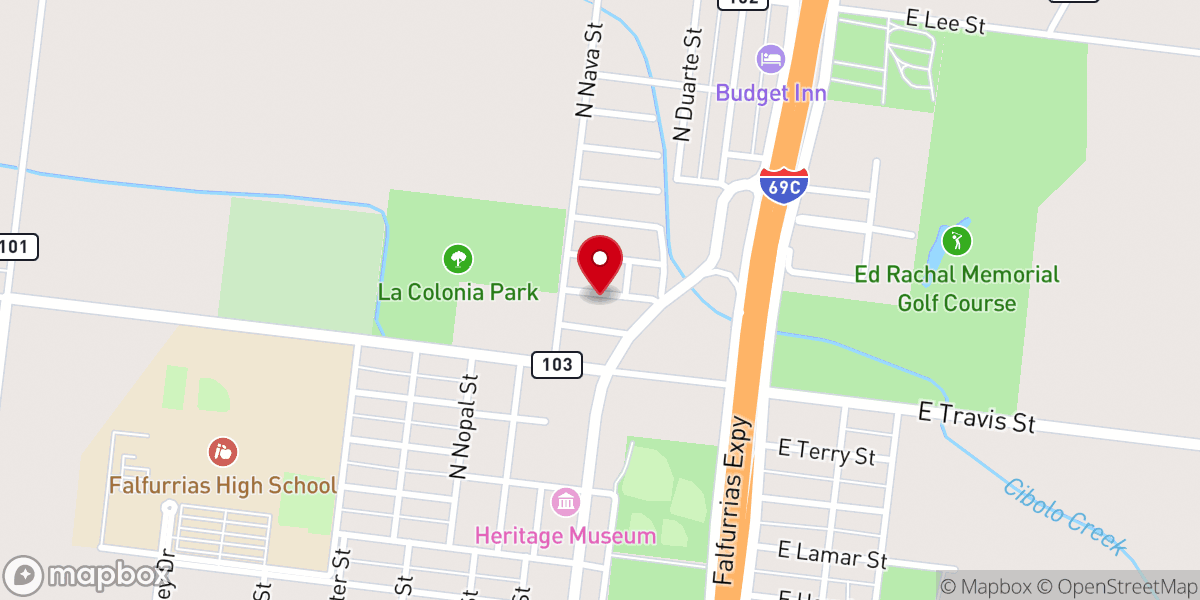 Map showing location of Iglesia Puerta del Cielo