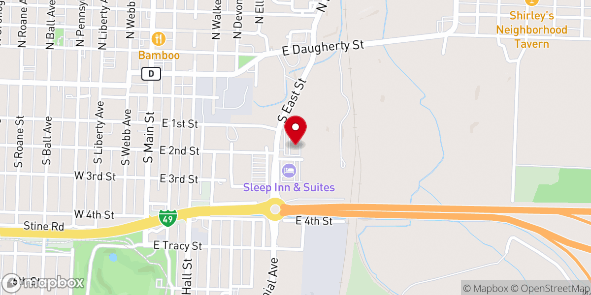 Map showing location of Flat Creek Webb City