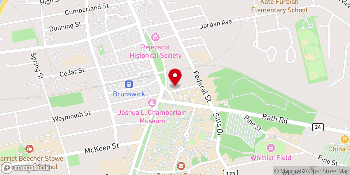 Map showing location of First Parish Church