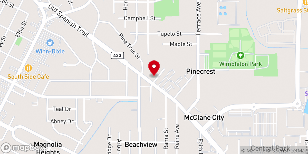 Map showing location of Slidell Church of Christ