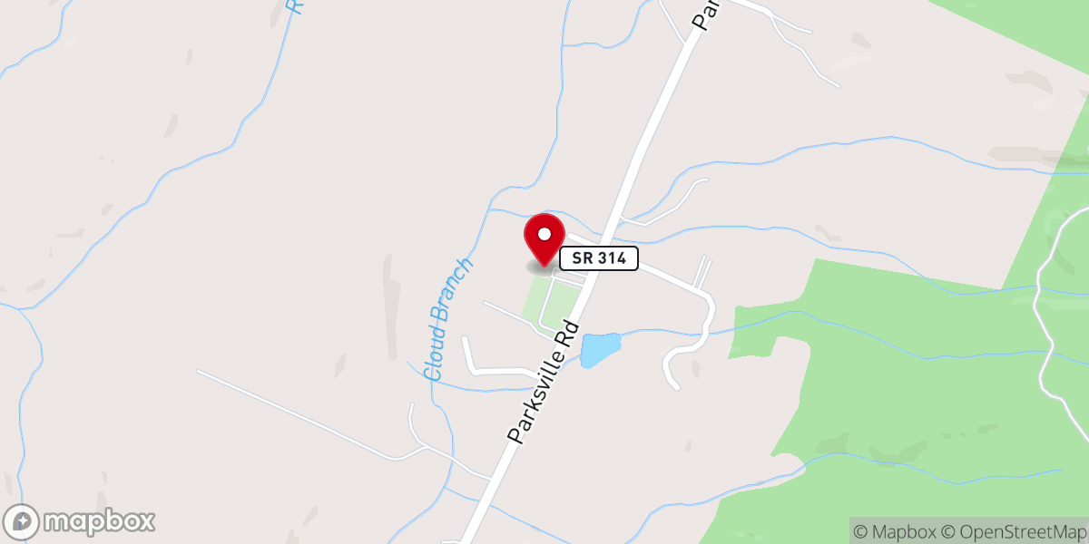 Map showing location of Zion Baptist Church