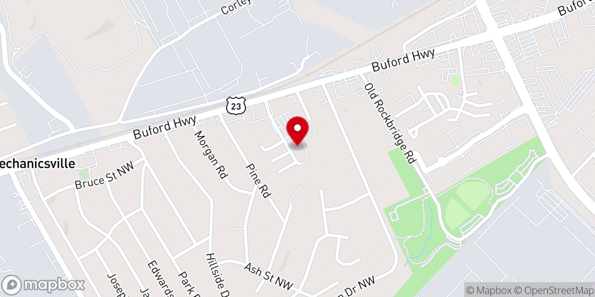 Map showing location of Iglesia el Tabernaculo de Atlanta