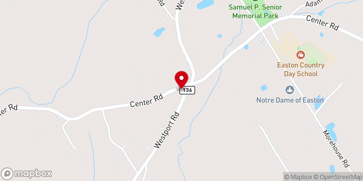 Map showing location of Easton Congregational Church