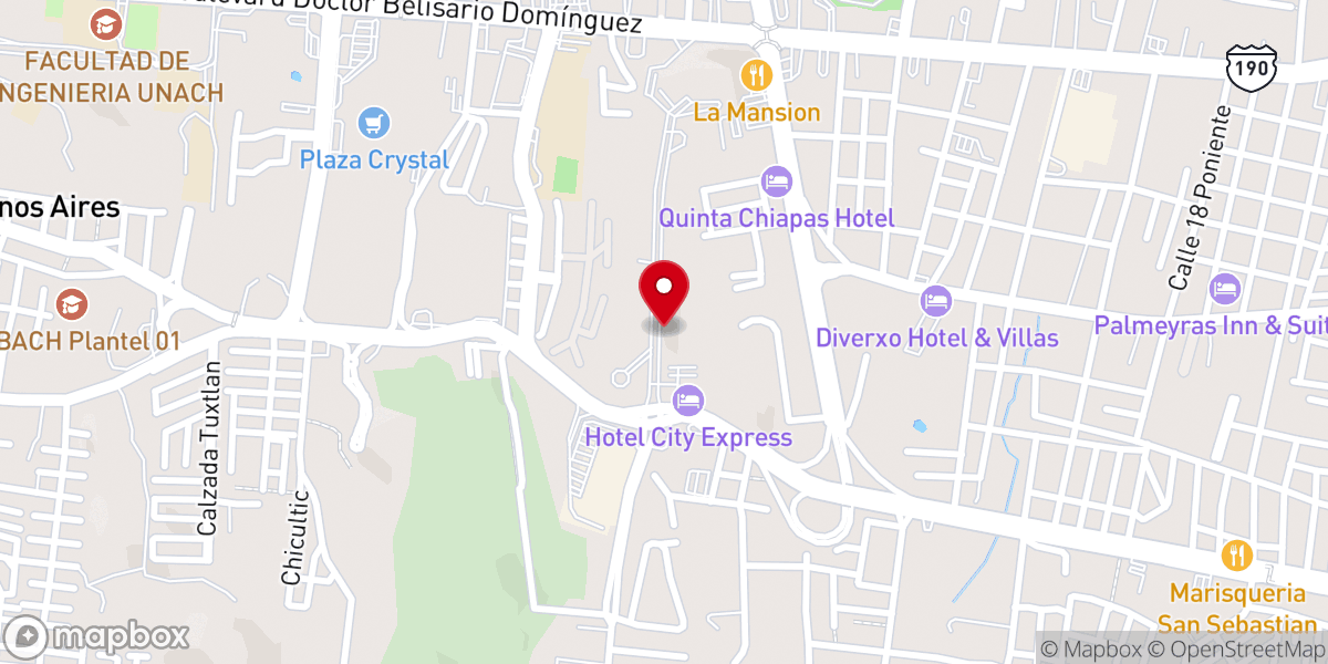 Map showing location of Casa de Adoración Mi Casa Auditorio Las Fuentes