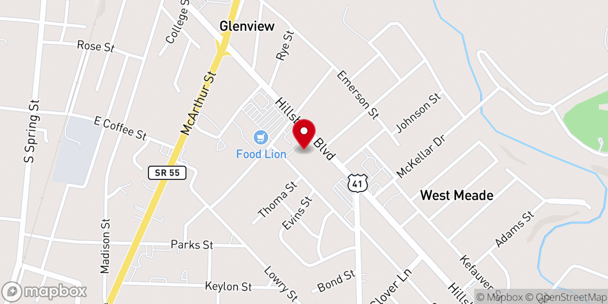 Map showing location of First Baptist Church