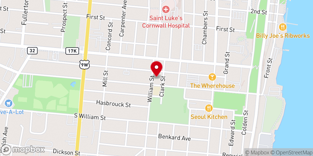 Map showing location of First Assembly of God