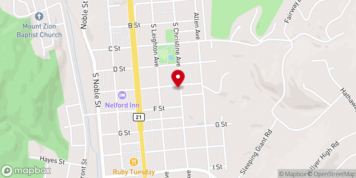 Map showing location of Smith Christian Methodist Episcopal Tabernacle