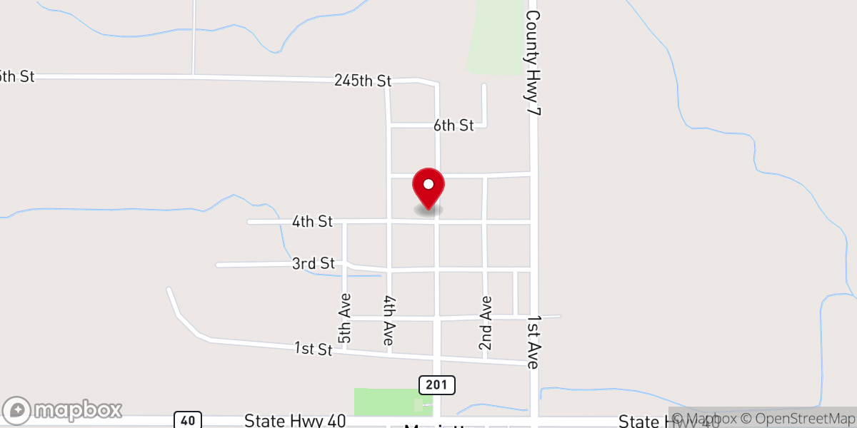 Map showing location of Augusta Lutheran Church