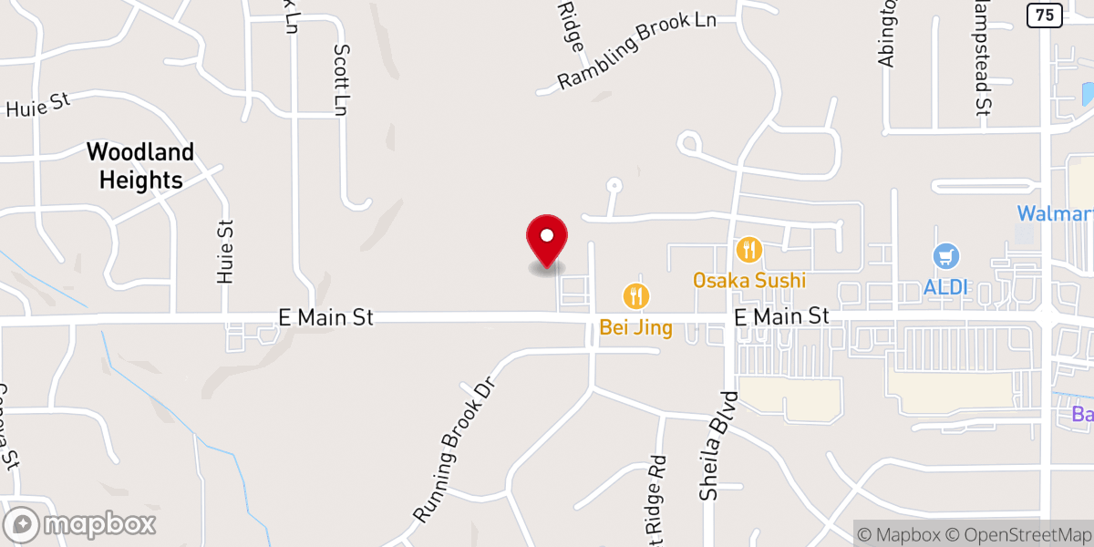 Map showing location of New Vision Baptist Church