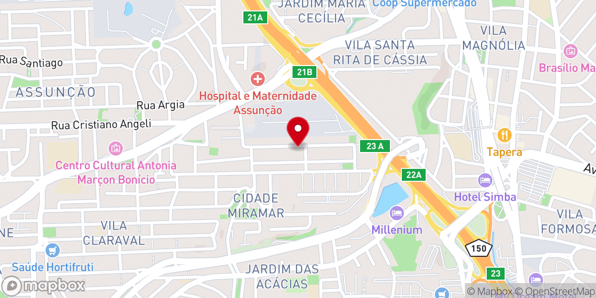 Map showing location of Igreja Batista Vila Marchi