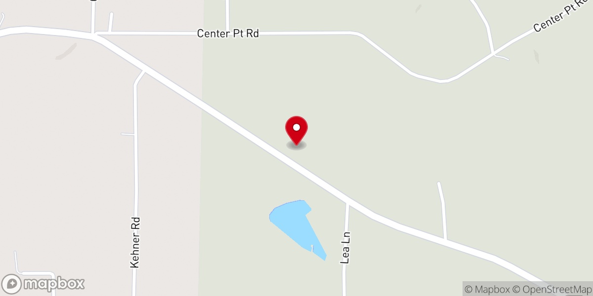 Map showing location of Center Point Baptist Church