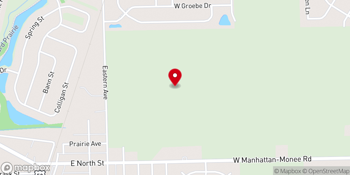Map showing location of St Pauls United Church of Christ of Manhattan Il