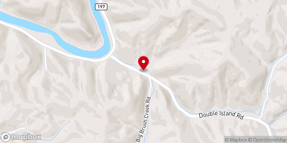Map showing location of Deyton Bend Church