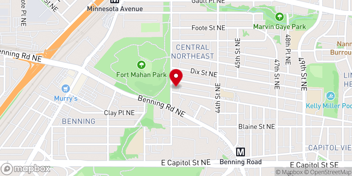 Map showing location of Ward Memorial African Methodist Episcopal Church
