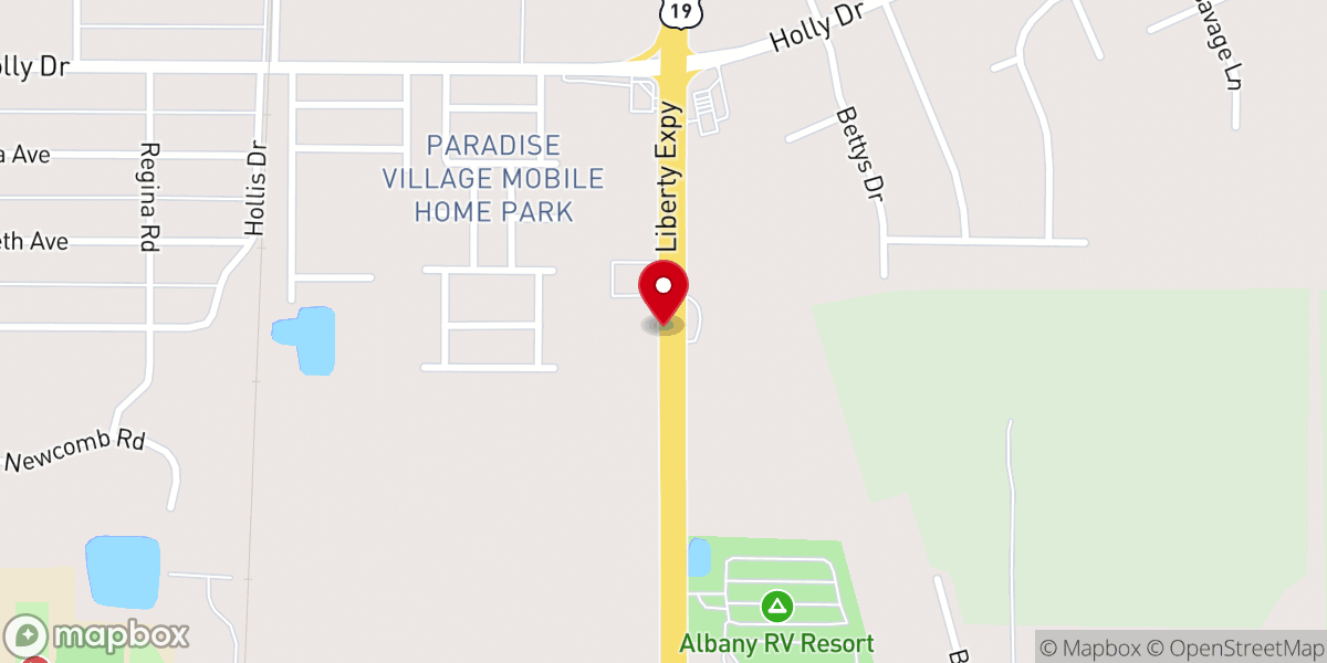 Map showing location of Liberty Baptist Church