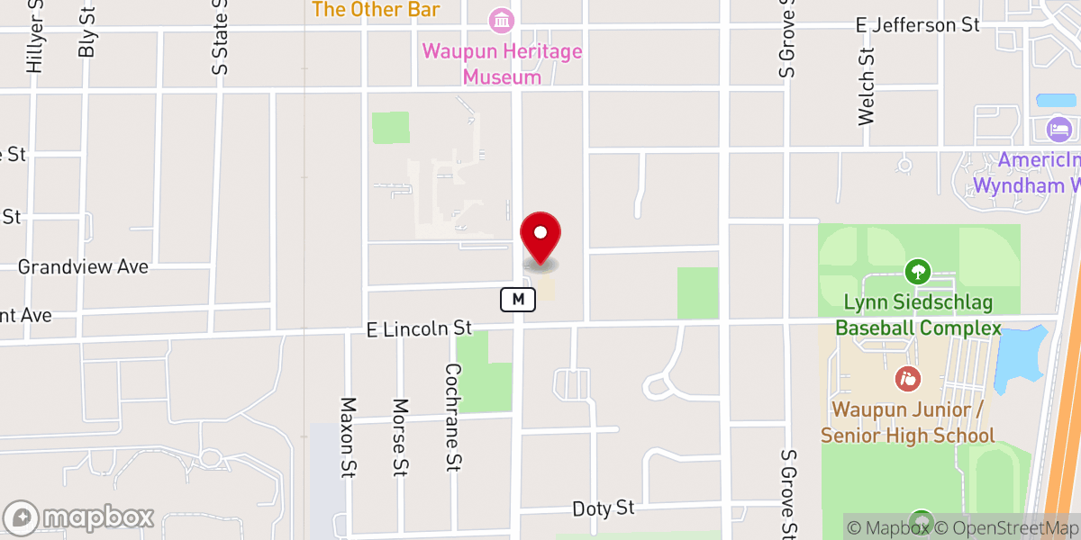 Map showing location of Pella Lutheran Church