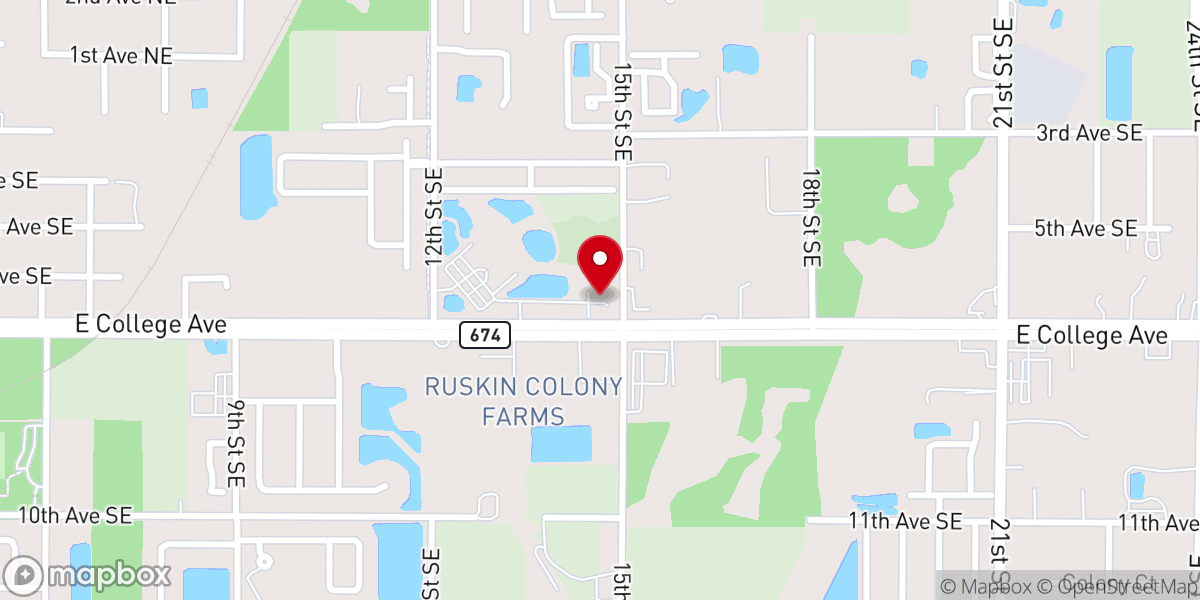 Map showing location of Community Cupboard