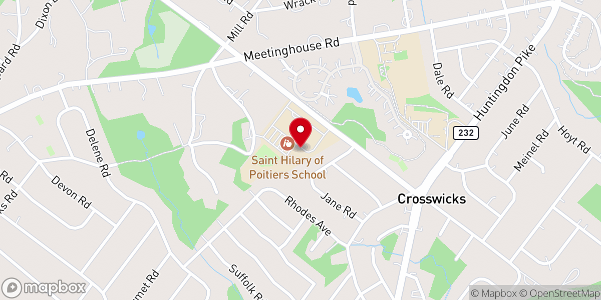 Map showing location of Saint Hilary of Poitiers Church