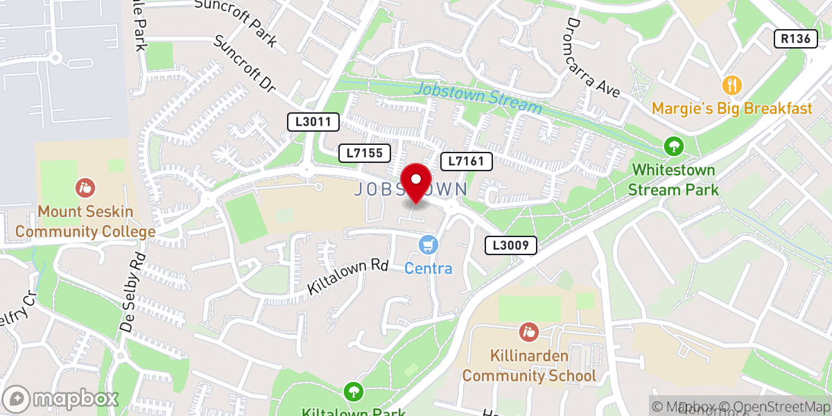 Map showing location of Tallaght Methodist Church