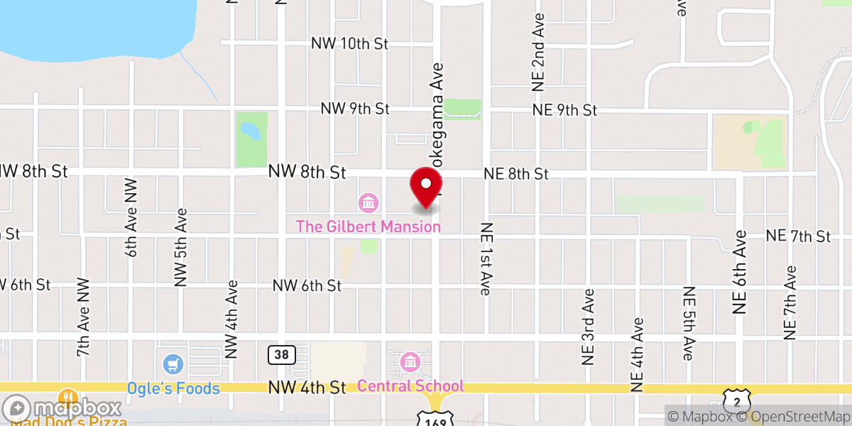 Map showing location of Effie Presbyterian Church