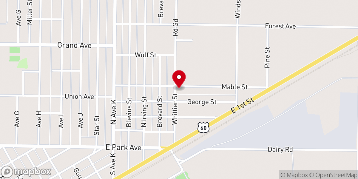 Map showing location of Sonrise Baptist Church