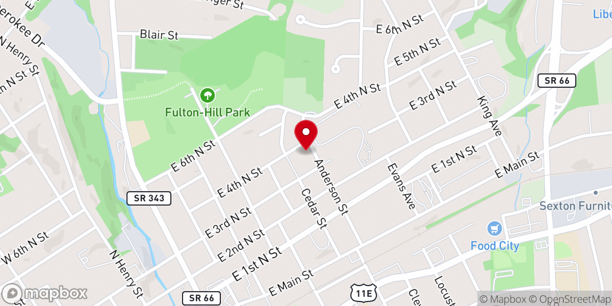 Map showing location of Abundant Life Church
