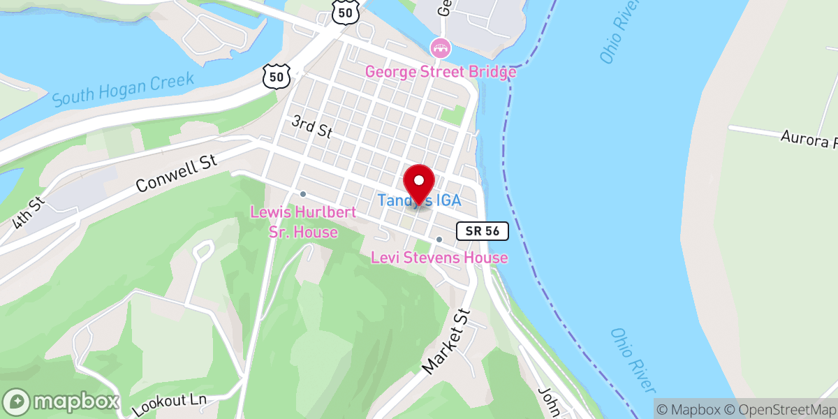 Map showing location of St Mary's Catholic Church