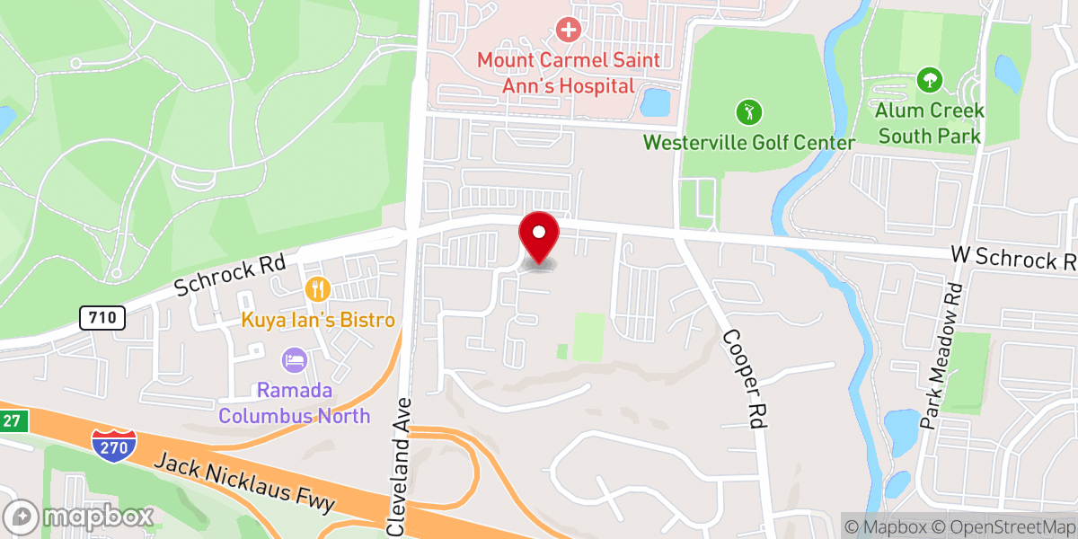 Map showing location of Westerville Bible Church