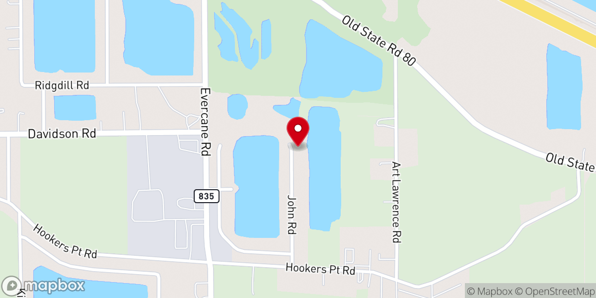 Map showing location of Clewiston Pentecostal Holiness