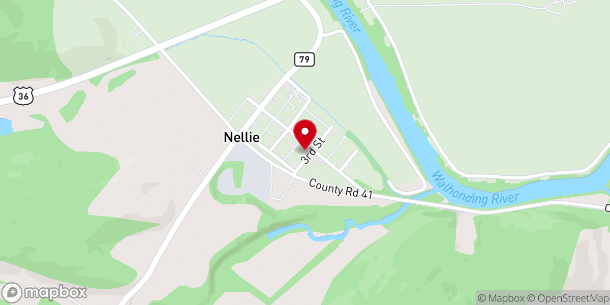 Map showing location of Nellie Chapel United Methodist Church