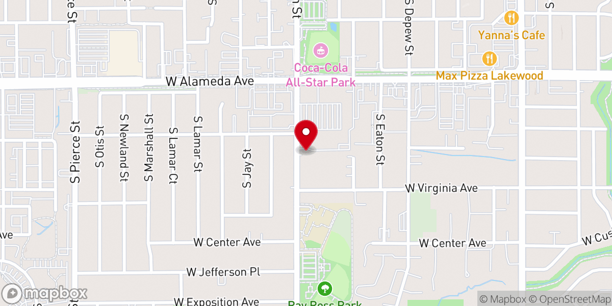 Map showing location of Red Rocks Church Lakewood