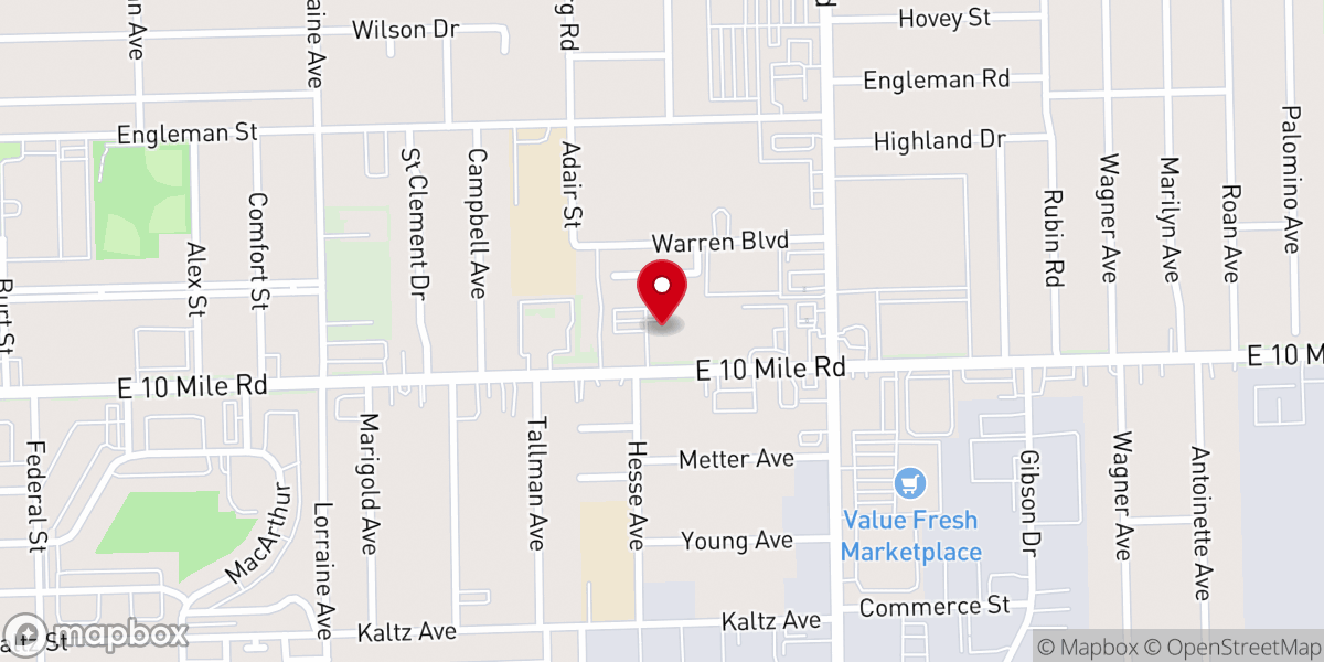 Map showing location of Celtic Cross Presbyterian Church