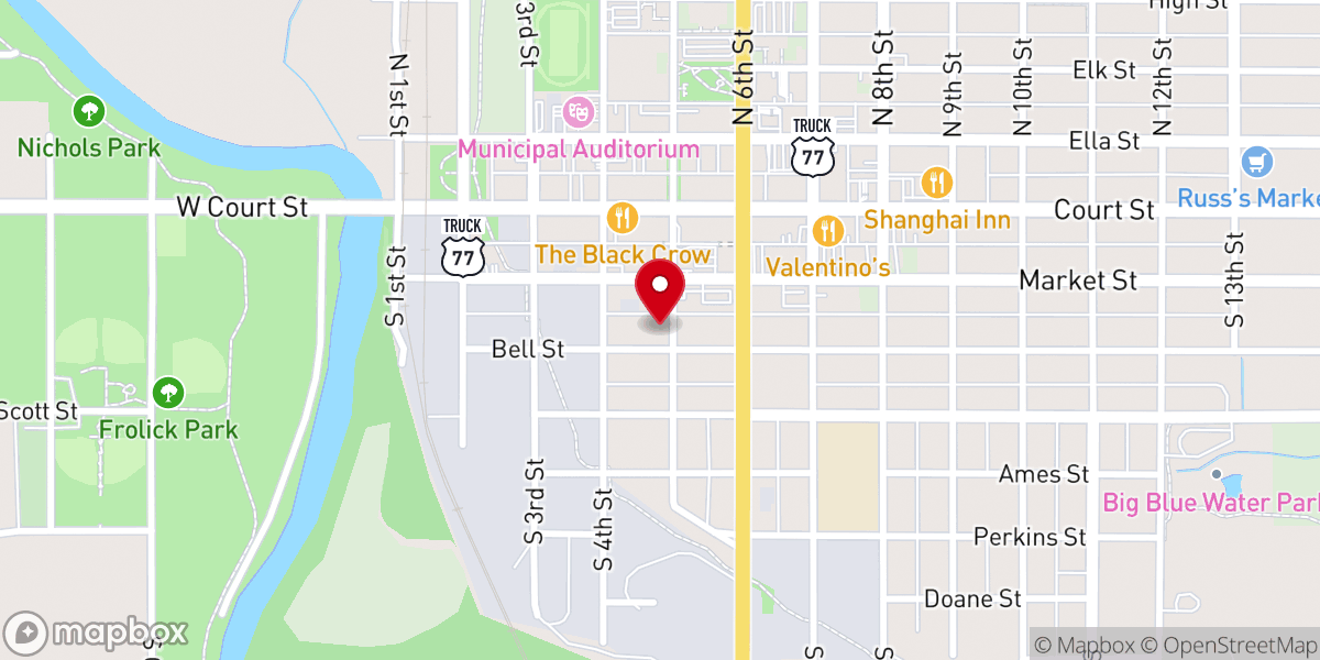 Map showing location of Homestead Baptist Church