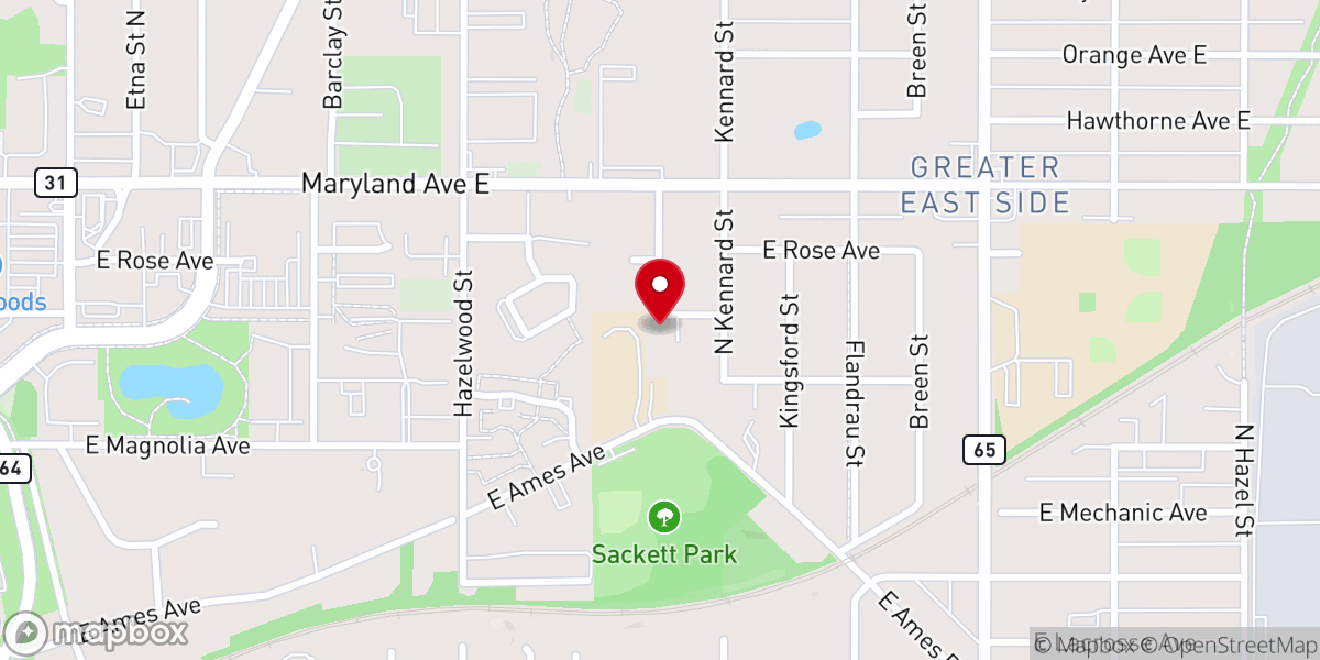 Map showing location of First Hmong Assembly of God Church