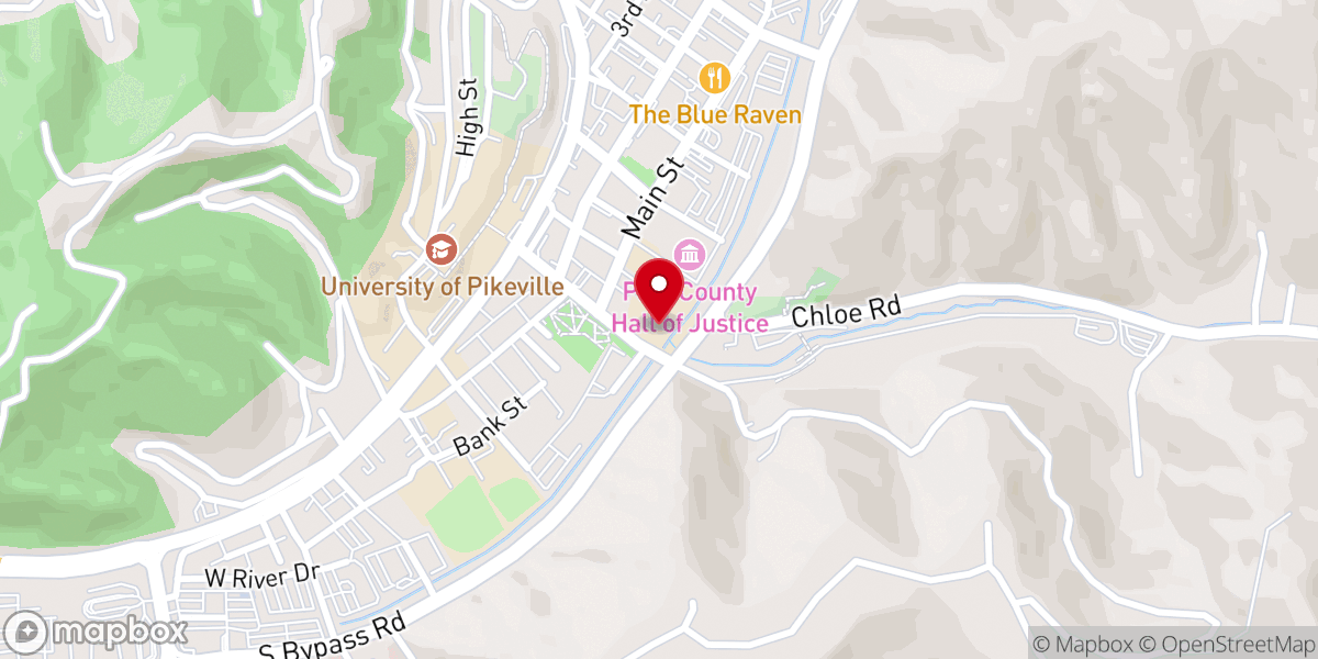 Map showing location of Appalachian Wireless Arena