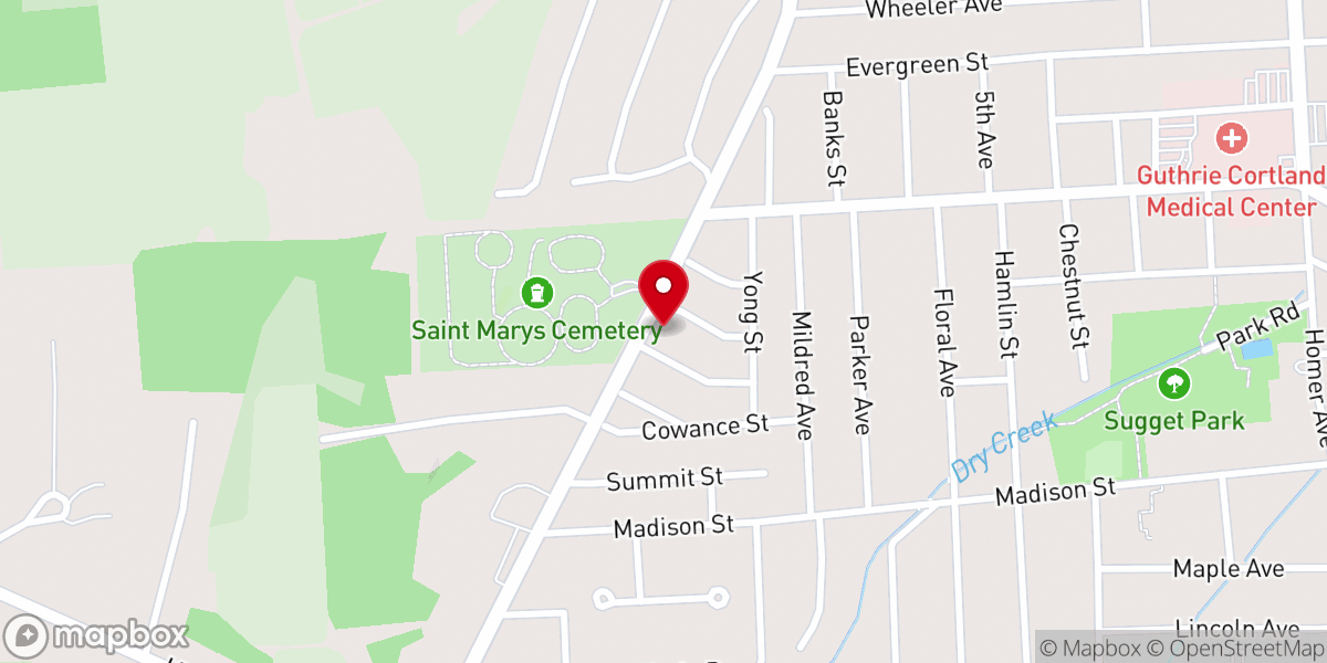 Map showing location of Cortland Christian Academy