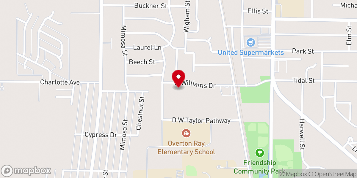 Map showing location of Burkburnett Masonic Lodge
