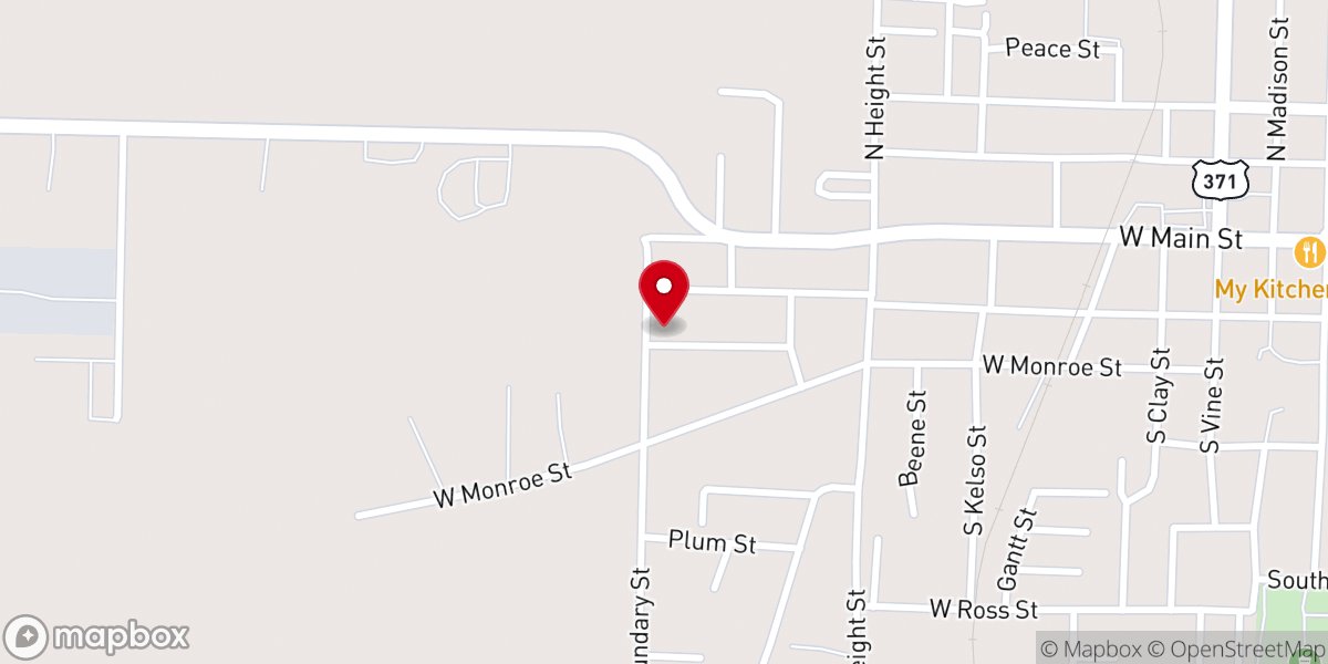 Map showing location of Westside Baptist Church