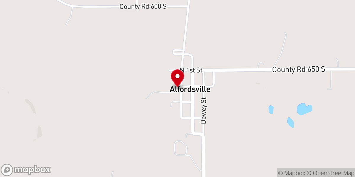Map showing location of Methodist Church (ALFORDSVILLE