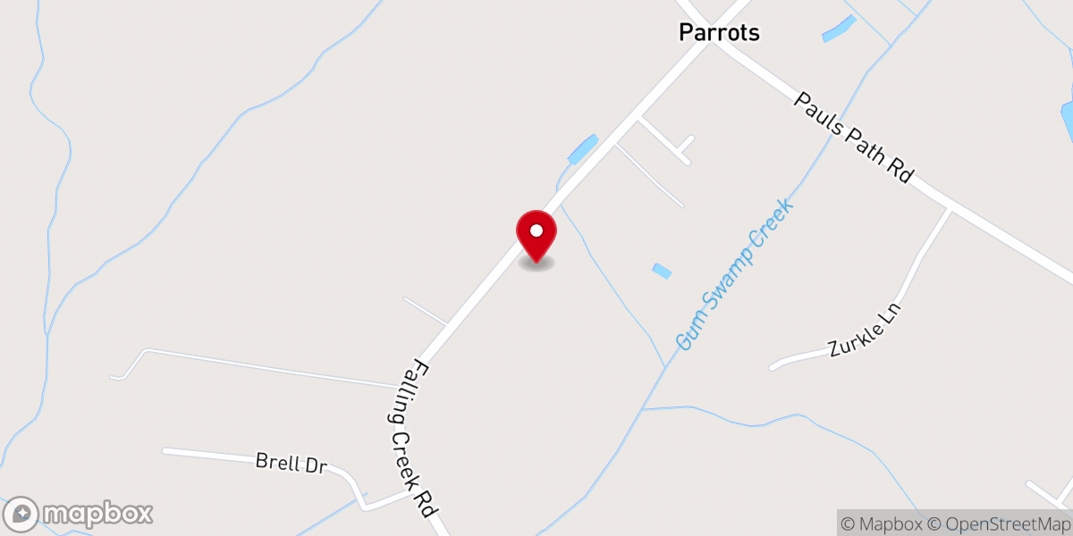 Map showing location of First Free Will Baptist Church