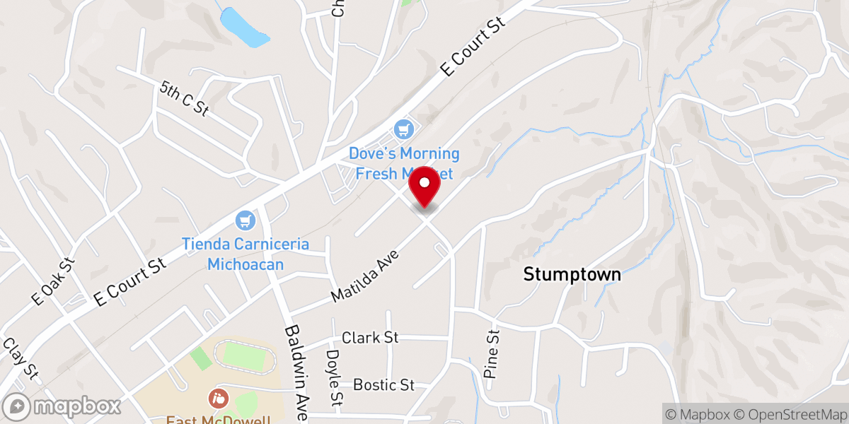 Map showing location of New Home Free Will Baptist Church