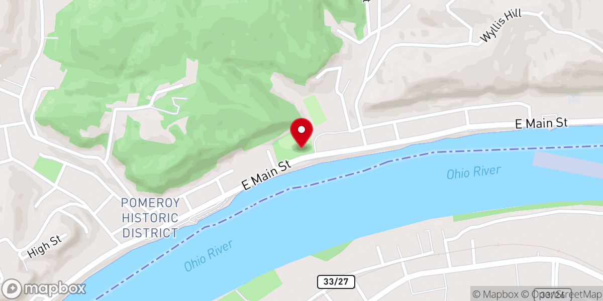 Map showing location of First Baptist Church of Pomeroy
