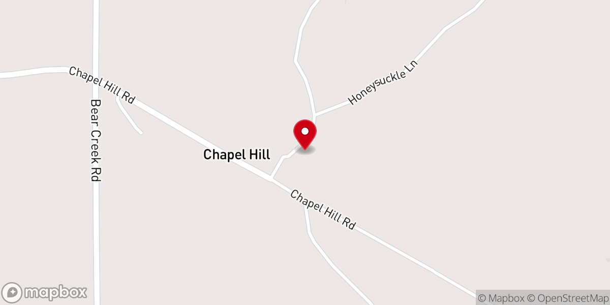 Map showing location of Chapel Hill Baptist Church
