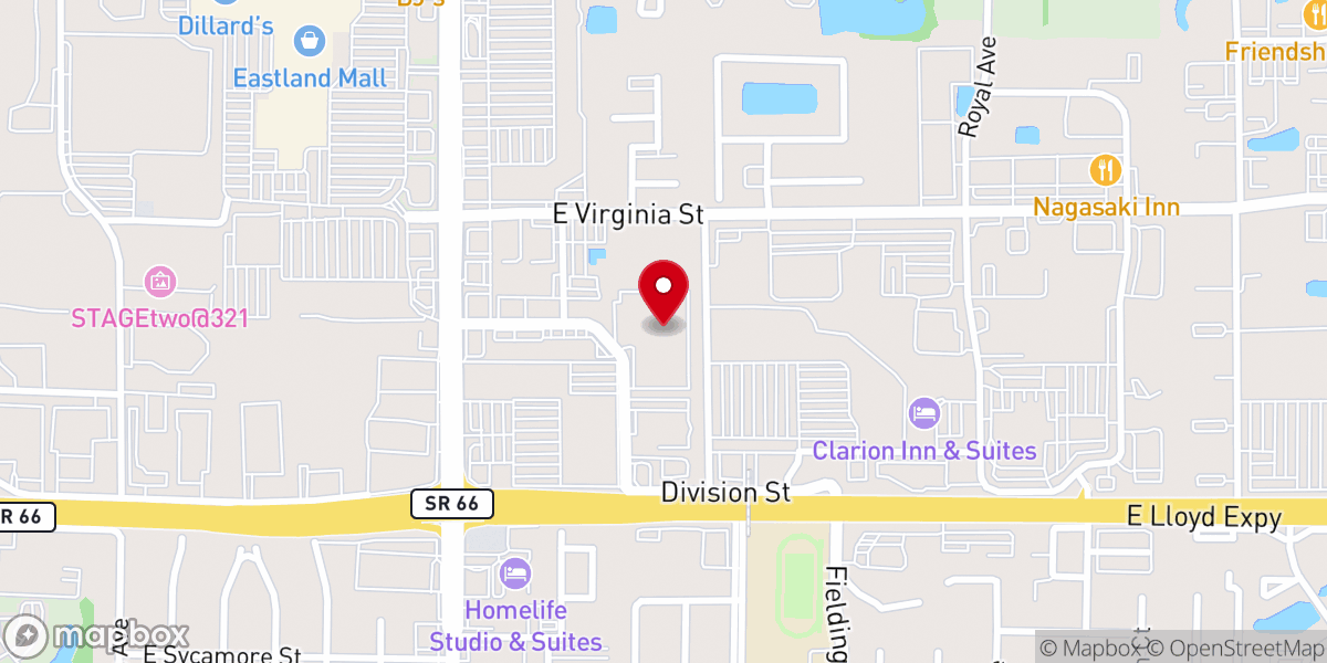 Map showing location of One Life Church East