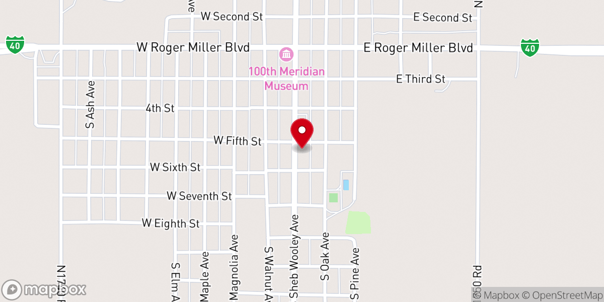 Map showing location of First Baptist Church