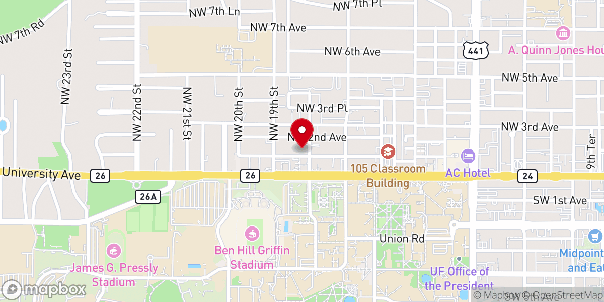 Map showing location of Campus House of Christian Campus Ministry Inc