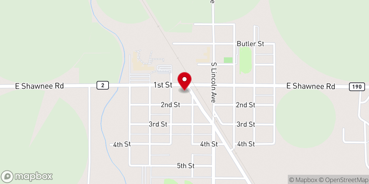 Map showing location of Midway Baptist Church