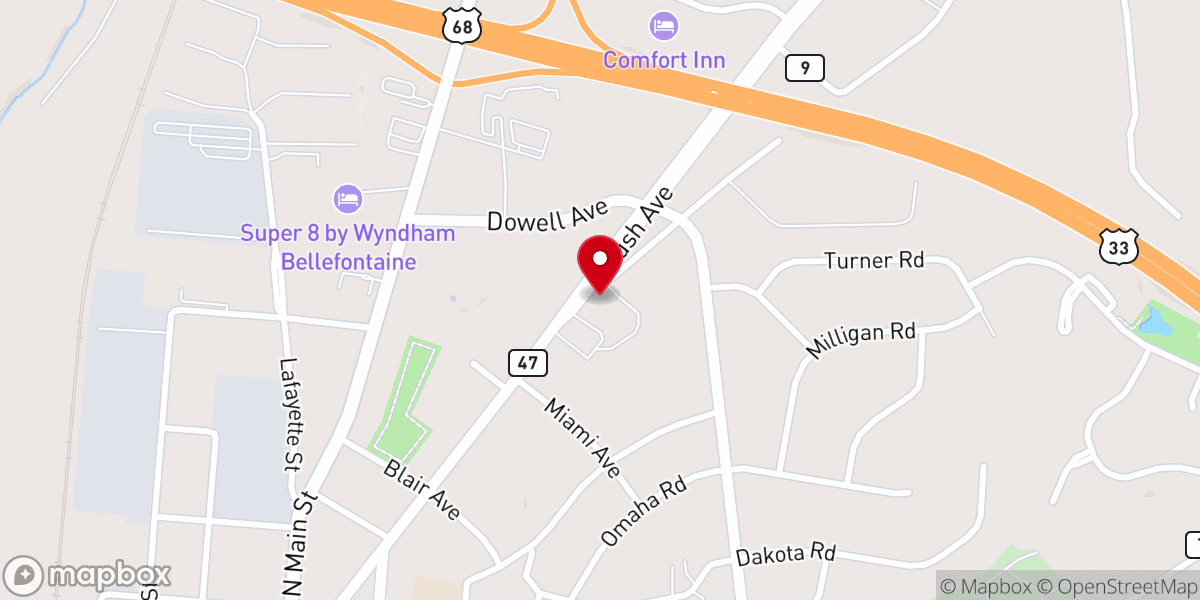 Map showing location of Calvary Baptist Church