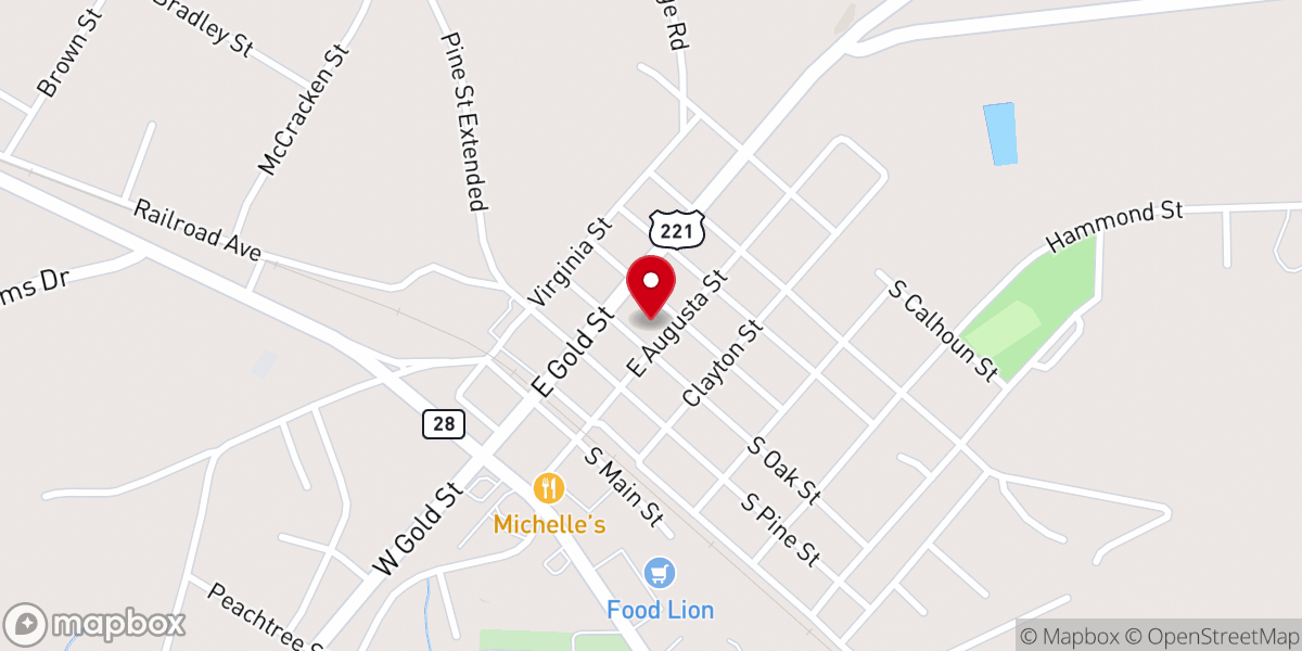 Map showing location of McCormick First Baptist