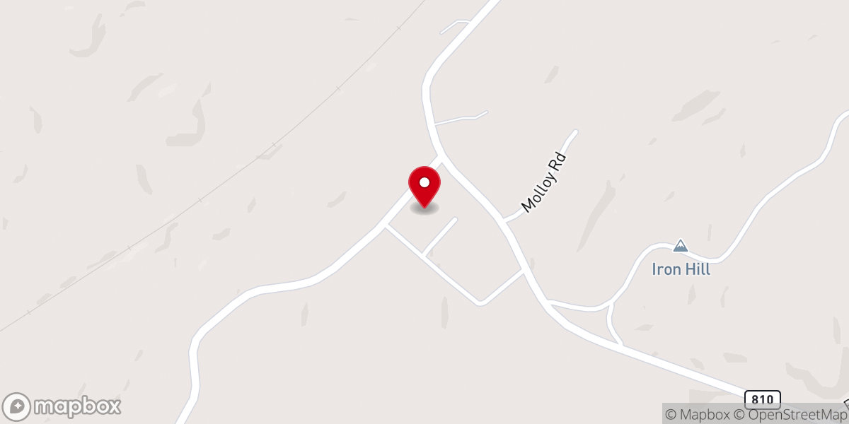 Map showing location of Chestnut Grove Church
